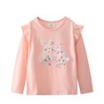 thumbnail image 1 of MesaSe Kid Girl Ruffle T- Shirt Cotton Sweatshirt Embroidered Soft Comfortable Toddler Spring Tops, 1 of 5