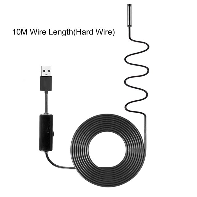 Caméra d'Inspection Borescope Industriel Endoscope avec 8 LEDs Intégrées, Objectif 8mm, Étanche IP67, USB Endoscope (10m Cordon Rigide)