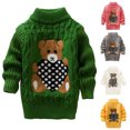 thumbnail image 4 of Chandail d'Hiver pour Garçon Fille Cartoon Bear Tricoté Col Bas, 4 of 7