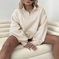 thumbnail image 3 of Women’s Quarter Zip Sweatshirts Long Sleeve Oversized Fleece Pullover, 3 of 8
