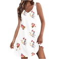 thumbnail image 1 of Pisexur Robes d'Été pour Femmes Boho Robe de Plage Florale Col en V Sans Manches Mini Robes Décontractées Fluides Robe Débardeur pour Vacances à la Plage avec Poches, 1 of 6