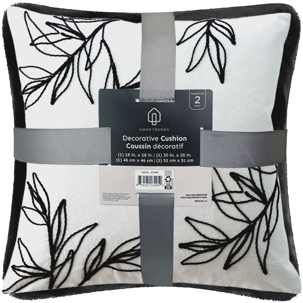 Hometrends Paquet de 2 Coussins Décoratifs Brodés