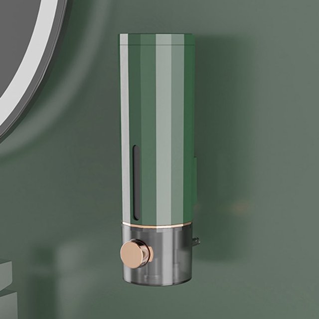 Distributeur de Savon Liquide de Type Presse Mural Mains Boîte de Rangement Désinfectant (Vert Foncé)