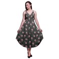 thumbnail image 1 of Bimba Robe Midi à Cordon Imprimée Florale pour Femmes, Bretelles Spaghetti, Tenue de Plage, Très Grande Taille, 1 of 1