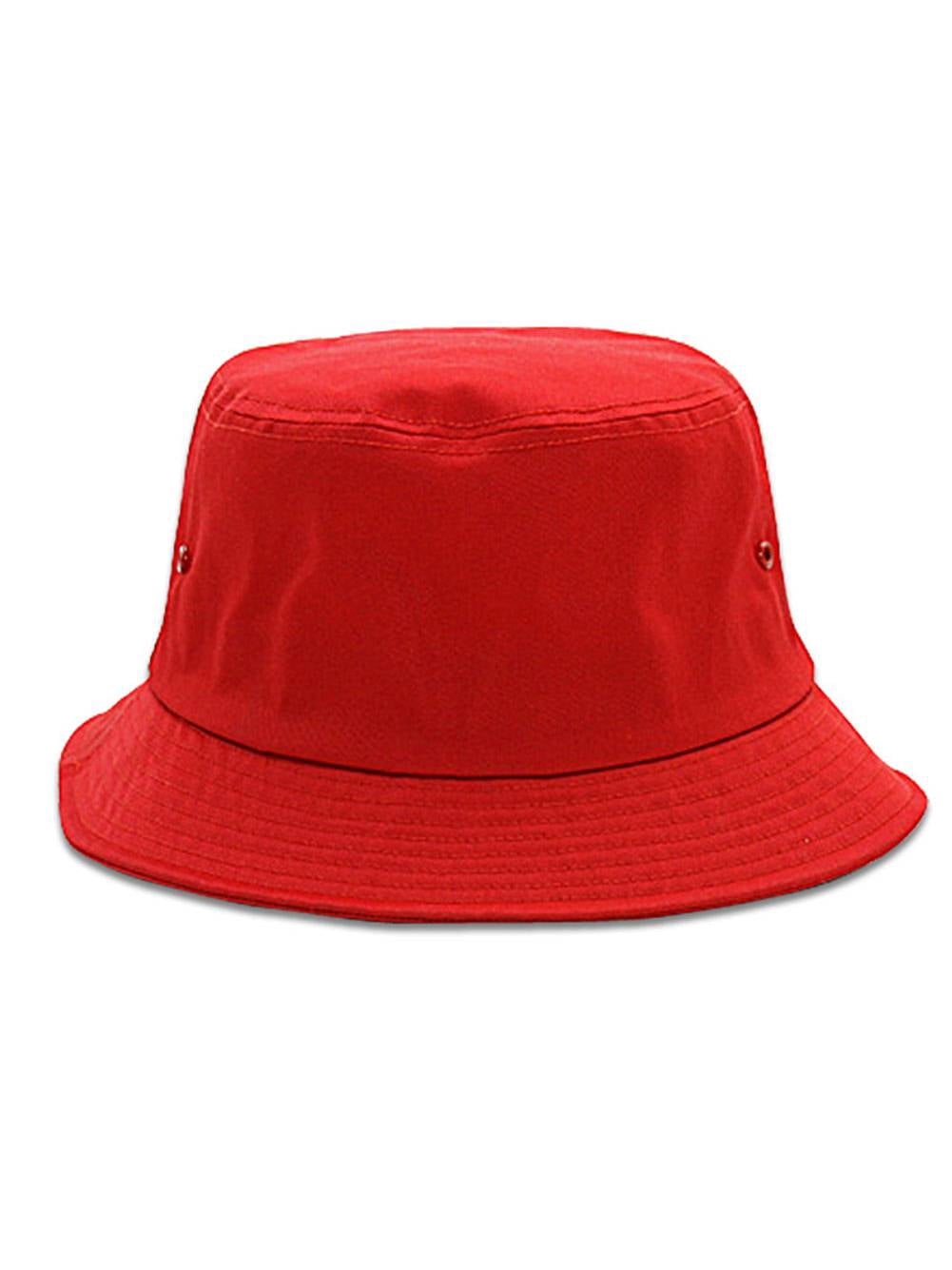 COTTON BLEND TWILL BUCKET HAT, Red X-Large
