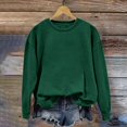 thumbnail image 4 of Baberdicy T-Shirts pour Femmes Chandail pour Femmes Col Rond Coupe Ample Couleur Unie Manches Longues Hauts Chemises d'Automne pour Dames Hauts pour Femmes Vert, 4 of 4