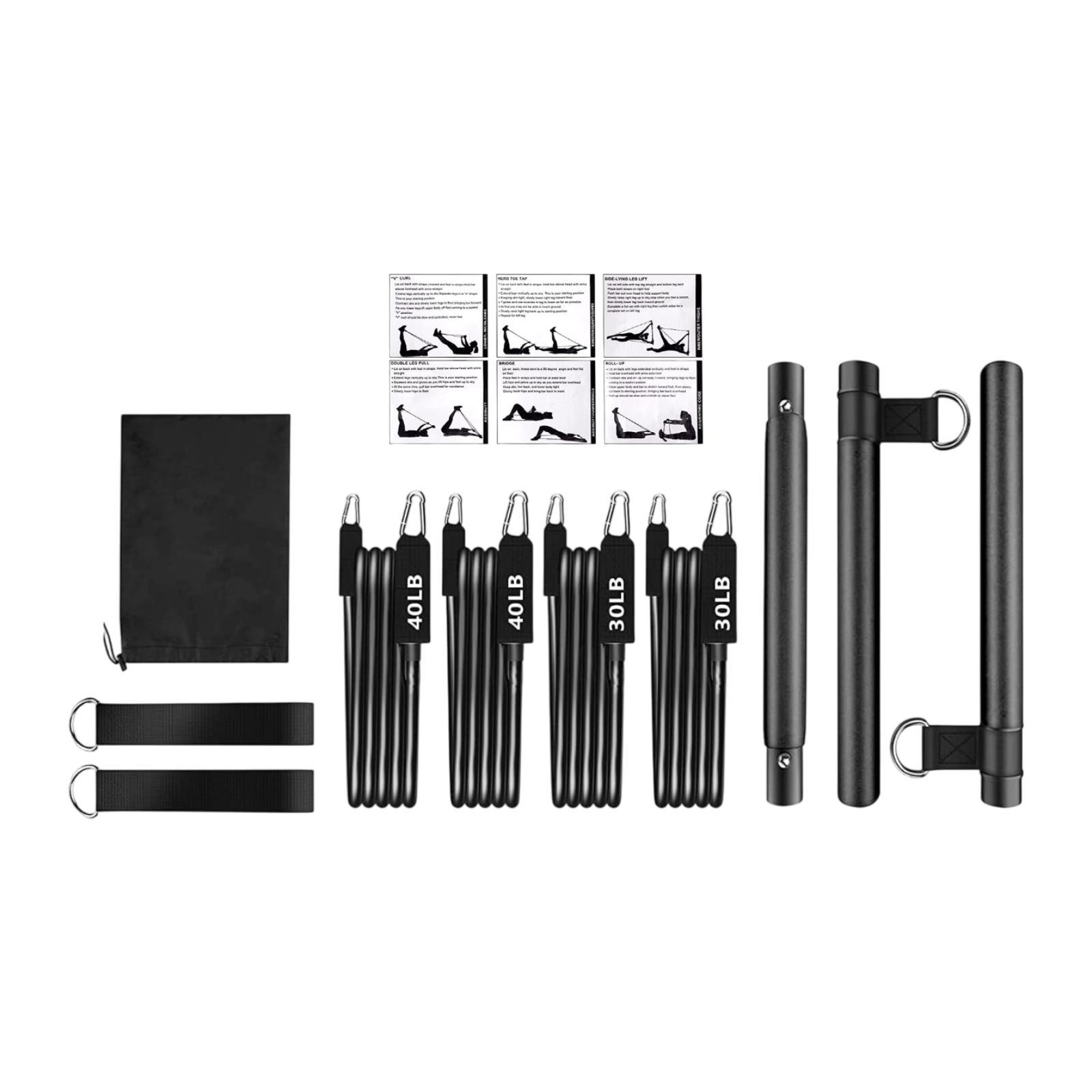 S SERENABLE Barre de Résistance Barre de Pilates Portable pour Mise en Forme Complète du Corps Gym à Domicile Émulsion