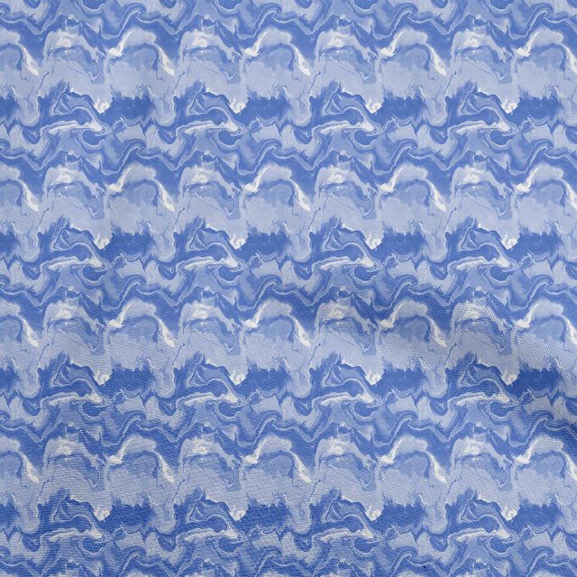 oneOone Cotton Poplin Medium Blue Fabric Abstract Sewing Craft Projects Fabric Prints By Yard 42 Inch Wide