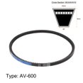 thumbnail image 2 of Unique Bargains 600mm Inner Girth, 10mm Width Cogged V Belts, Rubber Drive Belt for Power Transmission 2 Pack, 2 of 6