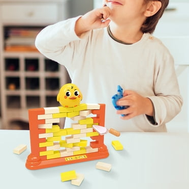 EGNMCR Board Game Toys Educational Table Game Double Building Blocks Push Wall Montessori Toys Suitable For 4 -12 Years Old Children Game Three Animals Yellow Board Game