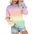 thumbnail image 1 of HKEJIAOI 2023 Women Haut Col Rond Couleur Bloc Poids Moyen Long Sleeve Haut, 1 of 6
