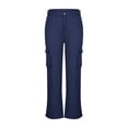 thumbnail image 3 of Bigersell Womans Jeans Flare Jeans Summer Flare Jeans Ladies High Waisted Slim Straight Denim Pants Button Closure Ripped Wide Leg Jeans Loose Mid Waist Ankle Length Pants Style J-194 Navy L, 3 of 5