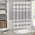 thumbnail image 1 of Madison Park Rideau de Douche Spa Gaufré avec Traitement 3M - Déperlant et Résistant aux Taches - Gris - 72(L) X 72(L) - Lavable en Machine, 1 of 8
