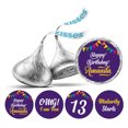 thumbnail image 1 of Darling Souvenir 13th Birthday Custom Name Stickers chocolate Candy Labels 190 Pcs-Purple, 1 of 2