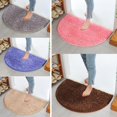 thumbnail image 4 of Non Slip Absorbent Bath Mat Bathroom Shower Rugs Semicircular Chenille Carpet, 4 of 4