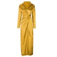 thumbnail image 4 of Gspmoly Robes Décontractées pour Femmes, Mode Femmes Aguichant Décontractée Bandage Col en V Uni Robe à Manches Longues Robes de Cocktail pour Femmes Articles en Liquidation, 4 of 6