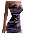 thumbnail image 1 of Robes Moulantes pour Femmes, Robe Décontractée Camouflage Imprimé Aguichant Ajustée Sans Manches à Bretelles, 1 of 5