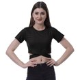 thumbnail image 1 of Moomaya Haut pour Femmes à Ourlet Croisé, Manches Courtes, Col Rond, T-Shirt, Blouse, Hauts, 1 of 6