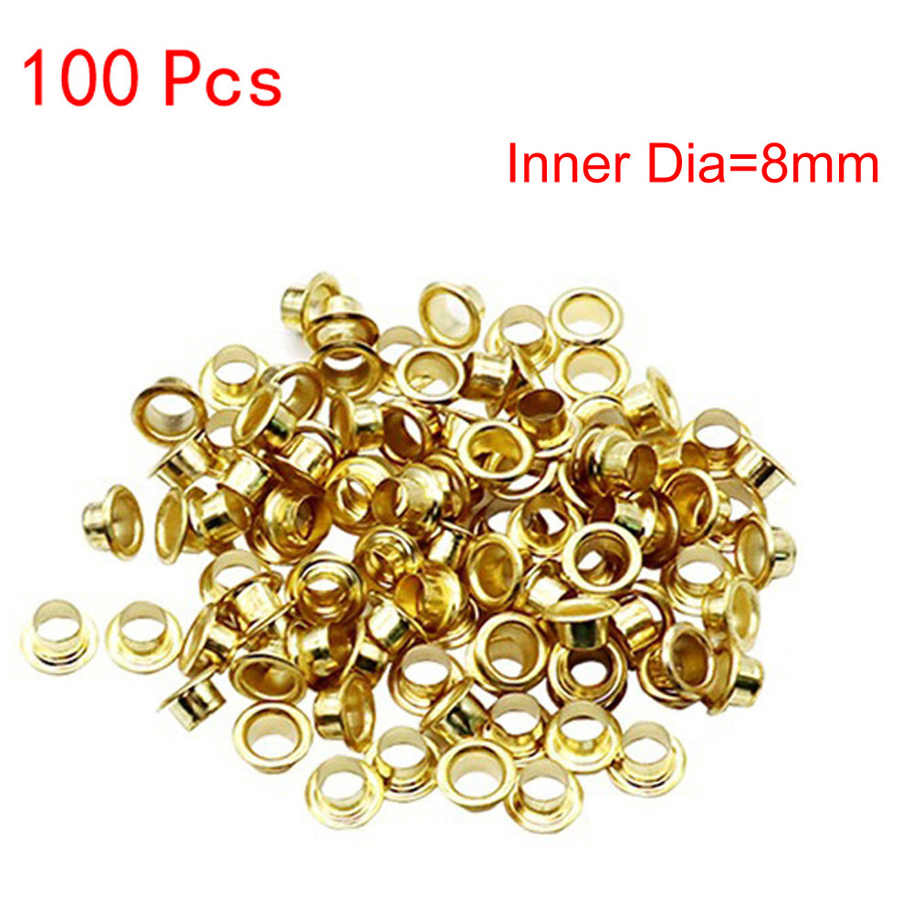 Dvkptbk Oeillets 100 Pcs 8mm Oeillets en Titane Rondelle Cuir Bricolage Chaussures Tissu Réparation Oeillets Outils en Liquidation