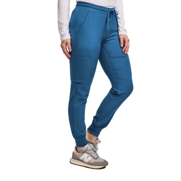 Green Town Women's Jogger Scrub Pants, Yoga Waistband, Stretch Fabric, Green
