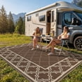 thumbnail image 3 of Reversible Outdoor Rug, Waterproof Plastic Straw Mat – Durable, UV-Resistant, Easy-Clean, Non-Shedding Patio Carpet for Deck, Porch, Balcony, Backyard, Camping, RV Use, 3 of 7