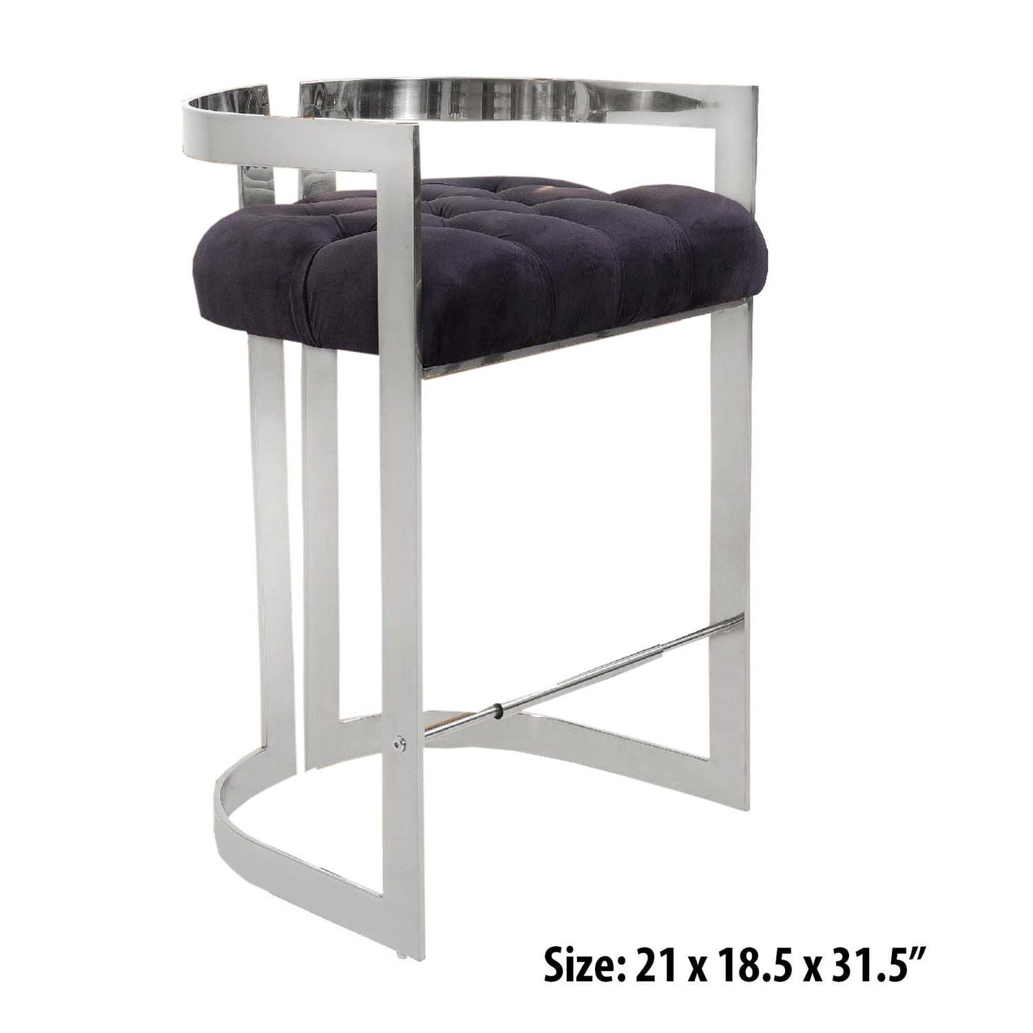 Chaise de pub canadienne Lynda noir argent