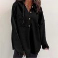 thumbnail image 2 of Swstbby Soldes d'Automne! Hauts d'Automne pour Femmes Grande Taille, Chandail à Capuchon Décontracté à Manches Longues Patchwork Contrasté Noir S, 2 of 5