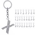 thumbnail image 2 of Key Chain Rhinestone A to Z Design Pendant Keychain Key Ring for Handbag Decor, 2 of 8