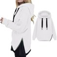 thumbnail image 2 of Timegard Women's Hoodies Sweatshirt Plus Size Side Zipper Split Fall Winter Comfy Oversized Pullover, 2 of 4