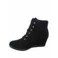 thumbnail image 1 of Peggy-53 Chaussures de Sport à Tige Haute pour Femmes, Bout Rond, à Lacets, à Semelle Compensée ( Noir, 7 ), 1 of 3