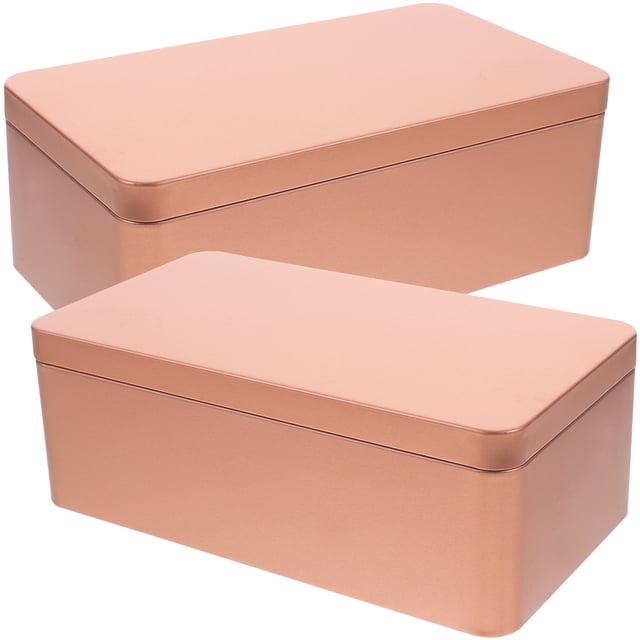 MIANGASTORE 2Pcs Tea Tin Empty Storage Box Jewelry Gift Packing Box Cookie Candy Container