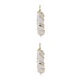 thumbnail image 4 of yingyy Wire Wrapped Charm Hanging Pendant Colorful Exquisite Crystal Crafting Necklace Keychains Earrings Accessories White Crystal 2Set, 4 of 6