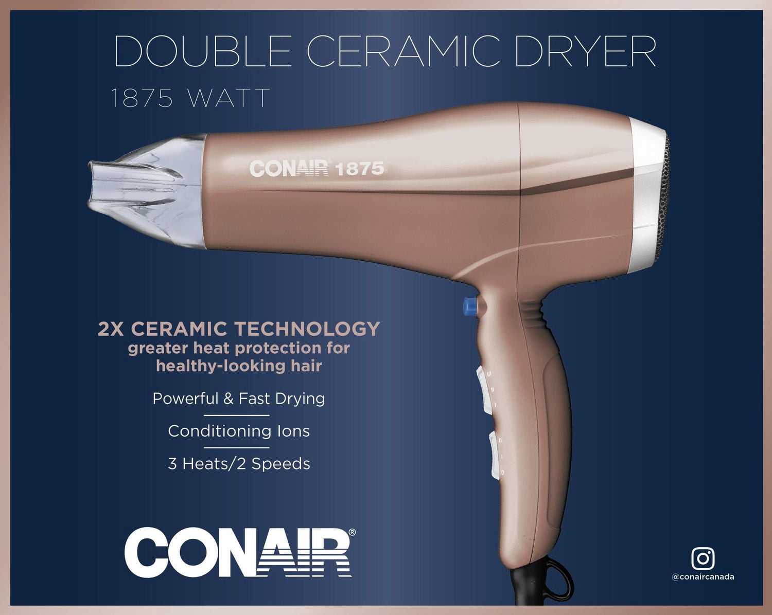 Sche-cheveux en céramique double