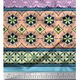 thumbnail image 2 of Soimoi Polyester Crepe Fabric Swirl,Leaves & Floral Panel Print Sewing Fabric Yard 52 Inch Wide, 2 of 3