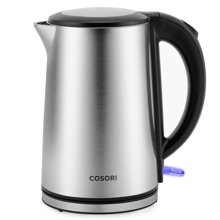 Cosori Electric Kettle, Cool-Touch Double Wall Stainless Steel Insulated, Automatic Shut Off & Boil-Dry Protection, Durable Tea Kettle Boiler & Heater, 1.5L/1500W, Silver