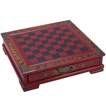 Ensemble de 32 Pcs Échecs de Table en Bois Jeux d'Échecs Chinois Résine Vintage Objets de Collection Cadeau Échecs Homme Noël Anniversaire Cadeaux Haut de Gamme Divertissement Jeu de Société