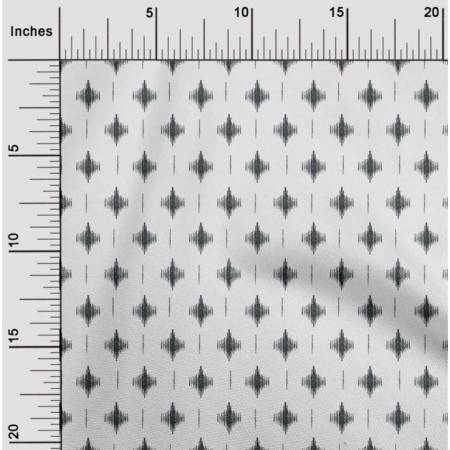 oneOone Cotton Poplin Fabric Geometric Line Ikat Print Fabric By The Yard 42 Inch Wide