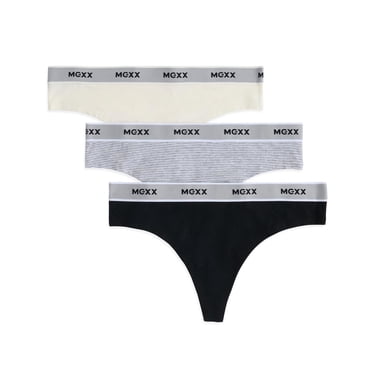 Paquet de 3 cullotes string avec bande élastique à motif Mexx pour femmes