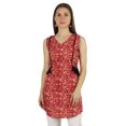 thumbnail image 1 of Moomaya Tunique Sans Manches en Coton Imprimé à Col en V Haut Long d'Été Blouse Décontractée pour Femmes, 1 of 6