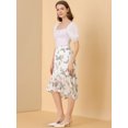 thumbnail image 2 of INSPIRE CHIC Women's Floral High-Low Elastic Waist Ruffle Hem Flowy Midi Chiffon Skirt, 2 of 6