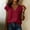 Red-A, variant on Daiosportswear Summer Women'S V-Neck Loose Solid Color Pullover Wrap Top Shirt,Linen Top Gray-A XL(XL)