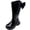 Black, variant on Yammkia Combat Boots for Girls Kids' Tall Field Boots, Starter Horse Riding Boots with Stretchy Easy-Fit Synthetic Leather and Rear Zipper Size 2.5 (Black,Big Kids 2.5)
