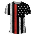 thumbnail image 4 of Snoarin T-Shirts pour Hommes Mode Hommes Manches Courtes Col Rond Imprimé T-Shirt Décontracté Hauts Blouse Chandails du 4 Juillet pour Hommes en Liquidation, 4 of 5