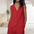 thumbnail image 4 of Gilet Boutonné pour Femmes Confortable Ajusté ChicJacket (Vert Armée TP), 4 of 7