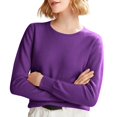 thumbnail image 1 of ManxiVoo Chandail à Capuche Tricoté à Manches Longues et Col Rond pour Femmes, Automne Hiver, Tenue Décontractée, Taille TTG, Violet, 1 of 8