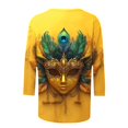 thumbnail image 5 of Penkiiy Blouse de Carnaval pour Femme Mardi Gras Mode Imprimé Décontracté Col Rond Manches 3/4 T-shirt Blouse TG Multicolore, 5 of 5