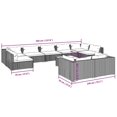 thumbnail image 4 of vidaXL 10 Piece Garden Lounge Set with Cushions Black Poly Rattan, 4 of 5