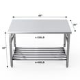 thumbnail image 3 of YUSAZENS Folding Double Layer Stainless Steel Workbench, 48 x 30 x 31.5 Inch Heavy Duty Portable Workshop Utility Work Table, 3 of 7