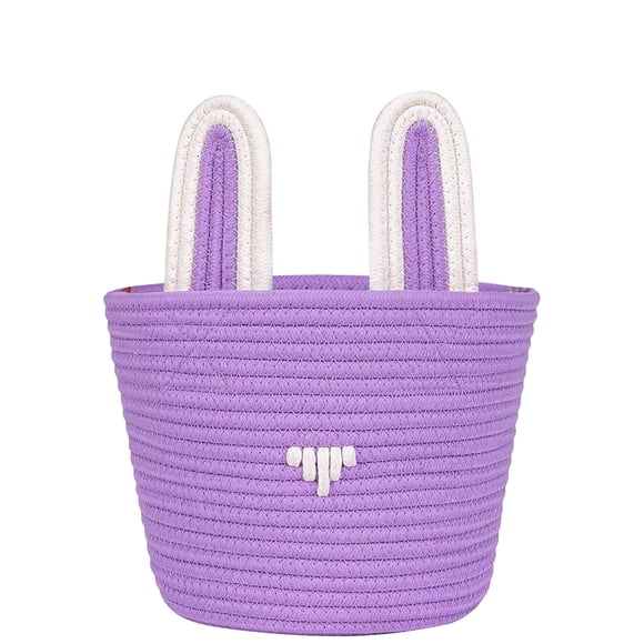 Birdeem Panier de Pâques pour Enfants 2024 Nouveau Panier de Pâques pour Filles/garçons Panier de Pâques pour Bébé avec Poignée Panier Bunny Vide Fournitures de Pâques
