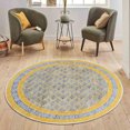 thumbnail image 4 of Casavani Custom Handwoven Cotton Round Bedroom Rug, Yellow 8x8 feet, 4 of 5